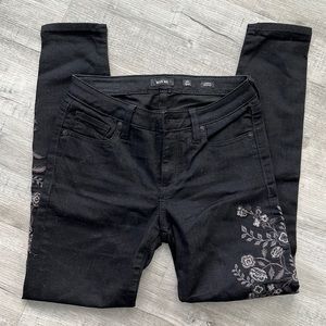 MISS ME floral embroidered skinny ankle jeans sz 25